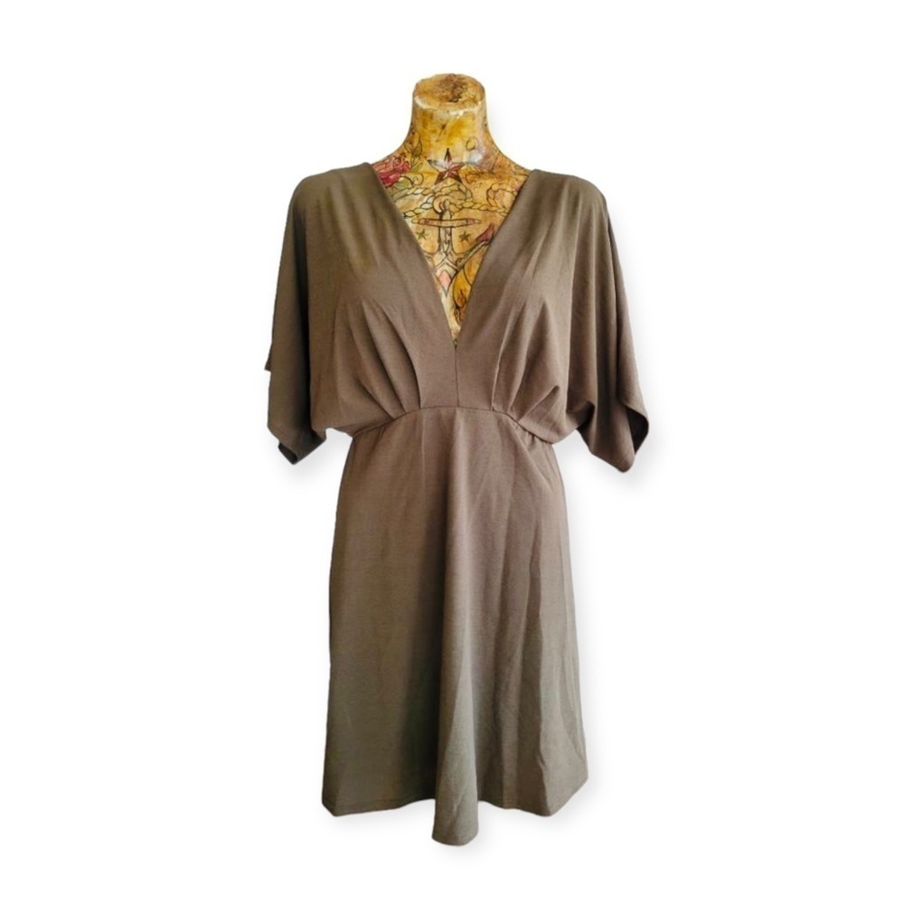 Nostalgia dress vneck large brown